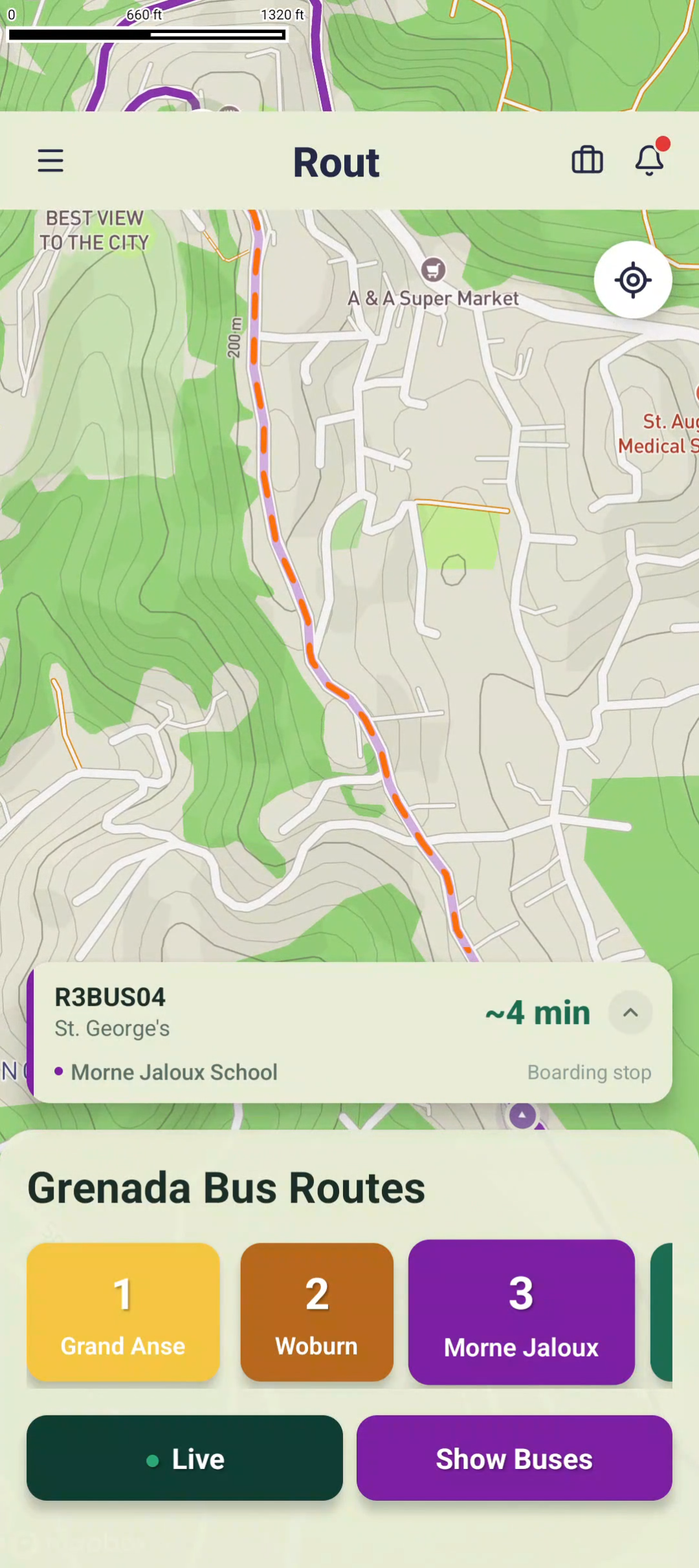 Rout real-time bus tracking