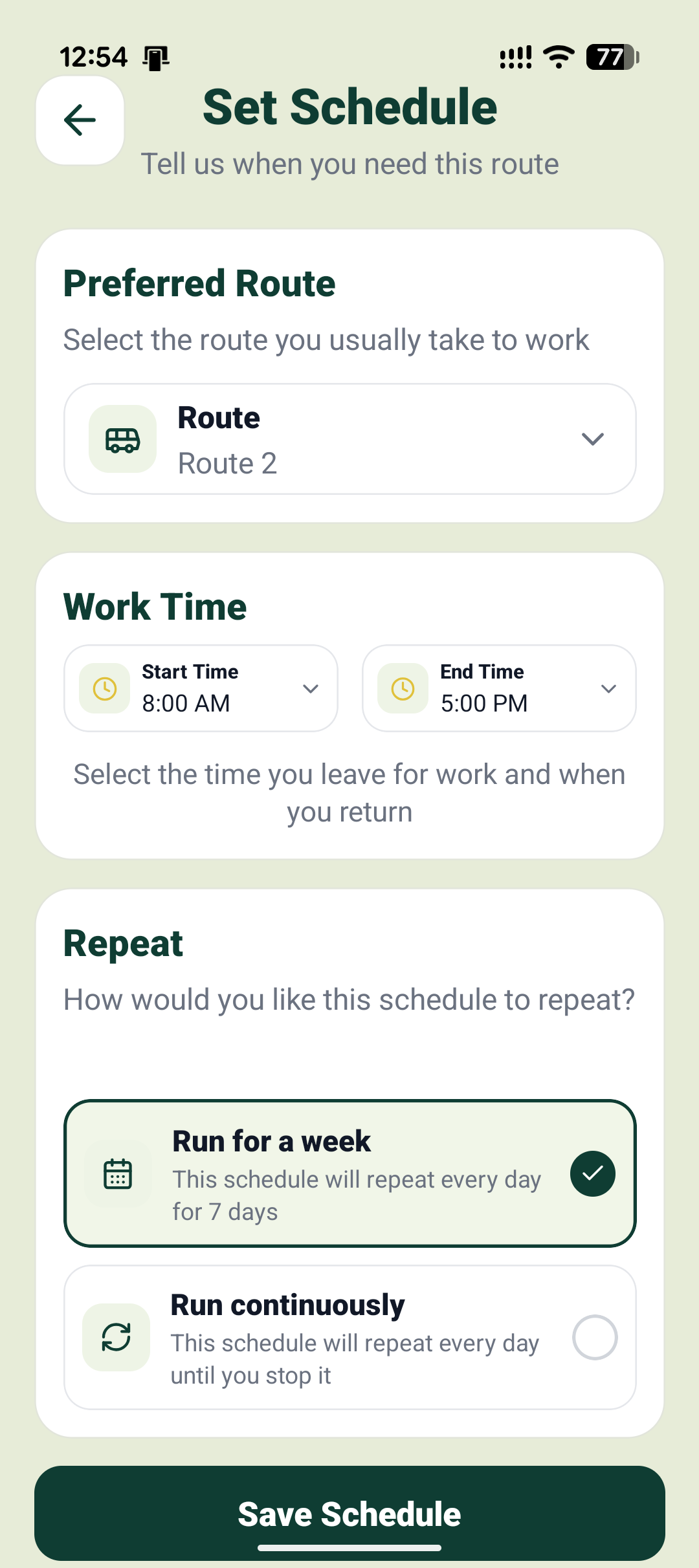 Rout automated commute alerts